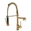 Kitchen Faucet Pull Out Sink Mixer Taps Dual Spout, High Arc Spring Vessel Brass Taps, Single Handle 360 Swivel Sprayer with Hot and Cold Water Hose