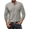 Men's Henley Shirt Tee Top Long Sleeve Shirt Plain Henley Street Vacation Long Sleeve Clothing Apparel 100% Cotton Fashion Vintage Basic