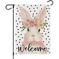 Easter Bunny Garden Flag 12x18Inch Outdoor Decorations Welcome Garden Patio Flag Flower Yard Flag Double Sided Holiday Outdoor Flags 1pc