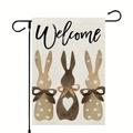 Easter Bunny Garden Flag 12x18Inch Outdoor Decorations Welcome Garden Patio Flag Flower Yard Flag Double Sided Holiday Outdoor Flags 1pc