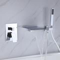 Bathtub Faucet - Contemporary Chrome Wall Installation Ceramic Valve Bath Shower Mixer Taps