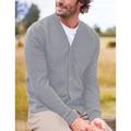 Men's Cardigan Sweater Knitted Cardigan Ribbed Knit Regular Knitted Plain V Neck Warm Ups Modern Contemporary Daily Wear Going out Clothing Apparel Winter Black Red S M L