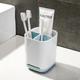 1pc Plastic Toothbrush Holder, Bathroom Electric Toothbrush And Toothpaste Organizer, Countertop Detachable Toothpaste Caddy, Bathroom Storage Organizer