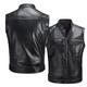 Men's Gilet Leather Vest Outdoor Daily Wear Vacation Going out Fashion Basic Fall Winter Zipper Pocket Faux Leather Warm Plain Zipper Standing Collar Regular Fit Black Vest