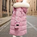 Girl's Waterproof Jacket Fleece Snow Coat Windproof Warm Winter Jacket with Hood