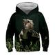 Kids Toddler Boys' Hoodie Sweatshirt Pullover Long Sleeve Dinosaur 3D Print Graphic Color Block Unisex Blue Yellow Army Green Children Tops Active Streetwear 3-12 Years