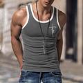 Faith Mens Graphic Vest Men'S Top Sleeveless Shirt For Letter Crew Neck Clothing Apparel 3D Print Daily Sports Fashion Designer Muscle Grey Cotton Tshirt