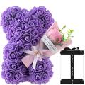 Women's Day Gifts TEDDY Day Rose Eternal Flower Valentine's Day Birthday Gift to Girlfriend Rose Bear with Flower Gift Flower Mother's Day Gifts for MoM