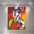 Abstract Picasso Man Playing Musical Instrument Poster Grace Woman Oil Painting on Canvas Nordic Jazz Violin Prints Home Decor