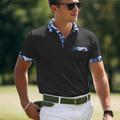 Floral Men's Sportswear 3D Print Polo Shirt Golf Polo Sports Outdoor Street Gym Pique Polo Shirt Short Sleeve Turndown Polo Shirts Black White Summer S M L Micro-elastic Lapel Polo