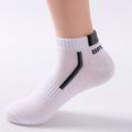 Men's 2 Pairs Socks Letter Striped Print Ankle Socks Running Socks Color Block Fashionable Casual Daily Medium Spring, Summer, Fall, Winter Stylish Traditional Classic