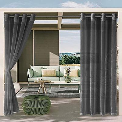 Waterproof Outdoor Curtain Privacy, Sliding Patio Curtain Farmhouse Drapes, Pergola Curtains Grommet For Gazebo, Balcony, Porch, Party, Hotel, 1 Panel