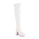 Women's Boots Costume Shoes Go Go Boots Costume Boots Work Daily Solid Colored Over The Knee Boots Thigh High Boots Flare Heel Square Toe PU Zipper Black White Red