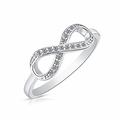 925 sterling silver forever infinity ring with cz ( US ring size )