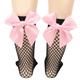 Kids Girls' Socks White fishnet stockings / pink knot Black fishnet stockings / rose red knot White fishnet stockings / purple knot Solid Color Hole Summer Spring Cute School 1-12 Years