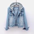 Women's Denim Jacket Fall Hoodie Jacket Warm Breathable Button Pocket Single Breasted Turndown Active Chic Modern Comfortable Street Style Regular Fit Outdoor Daily Wear Vacation Going out
