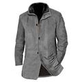 Men's Lightweight Jacket Casual Jacket Suede Jacket Outdoor Daily Wear Windproof Pocket Spring Fall Plain Fashion Streetwear Lapel Regular Black Navy Blue Brown Gray Jacket