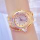 Wrist Watch Quartz Watch for Women Full Diamond Crystal Analog Quartz Glitter Fashion Luxury Bling Rhinestone Bracelet Stainless Steel