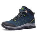 Men's Boots Hiking Boots Trekking Shoes Fleece lined Hiking Walking Sporty Casual Outdoor Daily Suede Warm Height Increasing Slip Resistant Mid-Calf Boots Lace-up Dark Grey Navy Blue Royal Blue Color