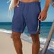 Men's Shorts Linen Shorts Summer Shorts Beach Shorts Pocket Drawstring Zip Leg Plain Comfort Breathable Short Casual Daily Holiday Linen Cotton Blend Fashion Classic Style White Navy Blue
