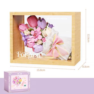 Women's Day Gifts Moonlight Society Mini Particle Creative DIY Toys Eternal Flower Building Blocks Flower Bundle Series Women's Day Mother's Day Gifts for Girls Mother's Day Gifts for MoM