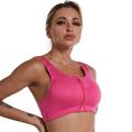 Women's High Support Sports Bra Running Bra Zip Front Back Clasp Bra Top Padded Yoga Fitness Gym Workout Adjustable Breathable Quick Dry Black Blue Purple Solid Colored