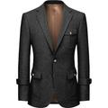 Men's Tweed Herringbone Blazer Jacket Vintage Plus Size Regular Tailored Fit Single Breasted Two-buttons ArmyGreen grey blue Black White Burgundy 2024