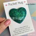 1pc, Pocket Hugging Heart Pocket Hugging Love Gift Small Hug Decoration Glass Heart Glitter Heart Gift For Girls Women Valentine's Day, Birthday, Wedding, Party Favors