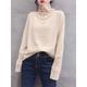 Women's Pullover Sweater Jumper Turtleneck Ribbed Knit Wool Patchwork Lace Trims Fall Winter Regular Outdoor Daily Going out Stylish Casual Soft Long Sleeve Solid Color Black White Blue S M L