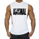 men's man animal bodybuilding tops tank shirt vintage print t-shirt vest muscle shirt print 85% cotton 15% elastane, black , m