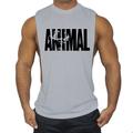 men's man animal bodybuilding tops tank shirt vintage print t-shirt vest muscle shirt print 85% cotton 15% elastane, black , m