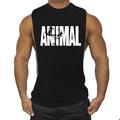 men's man animal bodybuilding tops tank shirt vintage print t-shirt vest muscle shirt print 85% cotton 15% elastane, black , m