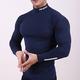 Men's T shirt Tee Gym Shirt Compression Shirt Training Shirt Workout Shirts Stand Collar Long Sleeve Training Sports Outdoor Fitness Casual Daily Gym Quick dry High Stretch Sweat wicking Soft Color