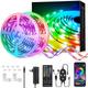 LED Strip Light 5050 SMD 20M/65.6FT Smart RGB Tape Rope Light Sync Music Light 16 Million Colors Changing Bluetooth APP Control W/ 40-Key Remote for Home Bedroom TV Car Xmas Decor (2x32.8FT)