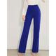 Women's Dress Pants Pants Trousers Straight Plain High Cut Full Length Micro-elastic High Waist Elegant Fashion Work Street Black Royal Blue S M Winter Autumn / Fall