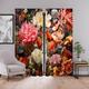 2 Panels Curtains For Living Room Bedroom, Flowers Curtain Drapes for Bedroom Door Kitchen Window Treatments Thermal Insulated Room Darkening