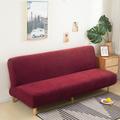 Stretch Futon Sofa Cover Green Slipcover Elastic Couch White Grey Plain Armless Sofa Furniture Protector Solid Soft Durable Washable