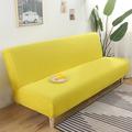 Stretch Futon Sofa Cover Green Slipcover Elastic Couch White Grey Plain Armless Sofa Furniture Protector Solid Soft Durable Washable