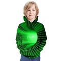 Kids Boys 3D Vertigo Hoodie Long Sleeve Optical Illusion Print Pocket Green Red Yellow Children Tops Fashion Hoodie