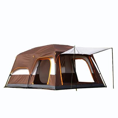 3-4 Person Camping Tent Family Tent Outdoor Windproof UPF50 Rain Waterproof Double Layered Poled Two-Bedroom and One-Living Room Tent Thickened Rainproof Tent Polyester 330210185 cm