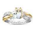 women declaration ring mom loves you forever inlaid zircon female ring turtle owl flower unicorn ring women girls gift jewelry (dolphin, 6)