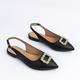 Women's Flats Mules Slip-Ons Plus Size Loafer Mules Soft Shoes Daily Flat Heel Pointed Toe Elegant Fashion Comfort Faux Leather Ankle Strap Black