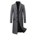 Men's Winter Coat Overcoat Trench Coat Daily Wear Going out Winter Wool Thermal Warm Washable Outerwear Clothing Apparel Fashion Warm Ups Solid Colored Multi Pocket Turndown Single Breasted