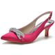 Women's Wedding Shoes Pumps Valentines Gifts Bling Bling Party Wedding Heels Bridal Shoes Bridesmaid Shoes Rhinestone Kitten Heel Slingback Heel Pointed Toe Sexy Sweet Clubwear Everyday Use Satin