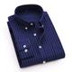 Men's Dress Shirt Button Down Shirt Collared Shirt Non Iron Shirt Oxford Shirt BlackWhiteNavy Blue White Navy Blue Long Sleeve Striped Turndown Spring Fall Wedding Outdoor Clothing Apparel