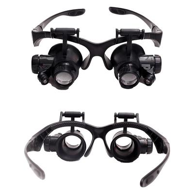 LED Lamp Jeweler Magnifier 15X 20X 25X Lens Magnifying Eye Glasses Loupe Jewelry Appraisal Watch Repair