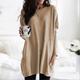 Women's Plus Size Shirt Tunic T shirt Dress Tunic Shirts Solid Colored Daily Black Long Sleeve Basic Round Neck Fall Fall Winter