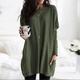 Women's Plus Size Shirt Tunic T shirt Dress Tunic Shirts Solid Colored Daily Black Long Sleeve Basic Round Neck Fall Fall Winter