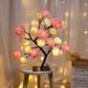 LED Rose Flower Table Lamp Valentine Tree Fairy Lights 24LED Rose Flower Tree Lights Valentine's Day USB Table Lamp Fairy Maple Leaf Night Light Home Party Christmas Wedding Bedroom Decoration Gift