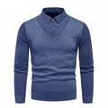 Men's Pullover Sweater Jumper Jumper Ribbed Knit Regular Knitted Plain Mock Collar Modern Contemporary Work Daily Wear Clothing Apparel Winter Black Dark Navy S M L